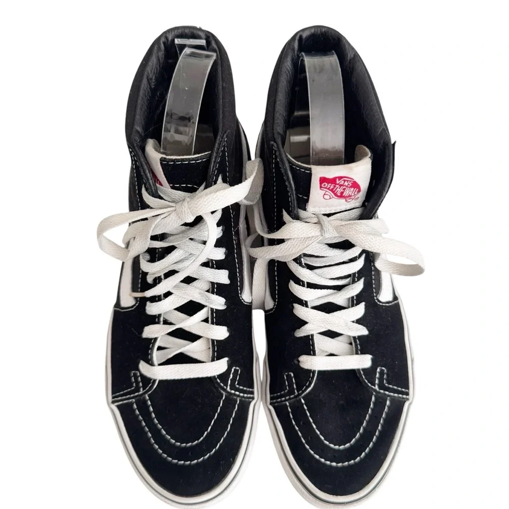 Vans Sk8 Hi Sneaker Canvas Suede Shoe Black Size Men 7 Women 8.5